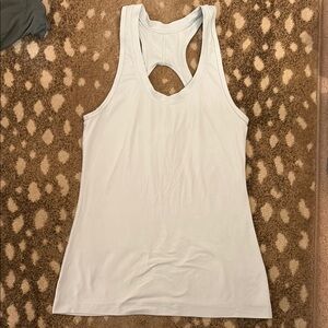 Athleta Light Blue Sleeveless Fitted Cut Out Tank Top